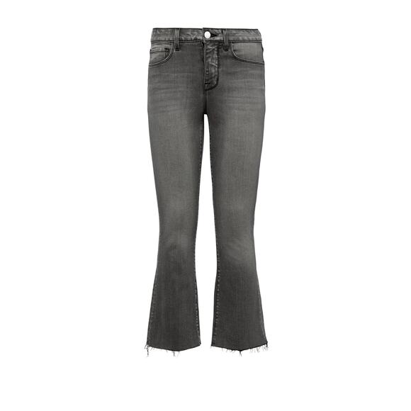 L'Agence Kendra High Rise Flared Cropped Jeans In Misty Gray Size 27 NWOT